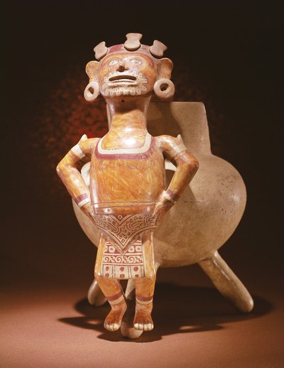 Tripod Vase with an Effigy Figure, from Miahuatlan, Oaxaca by Mixtec